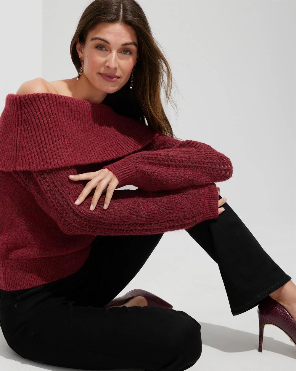 White house black market off the shoulder sweater cheap
